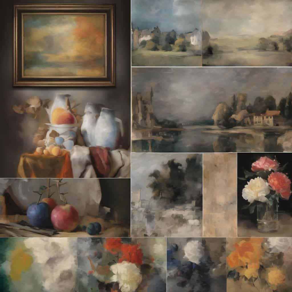 Ομορφα πίνακες με τοπία και still life, έμπνευση από τη μεταμορφωτική δύναμη της σύνθεσης.