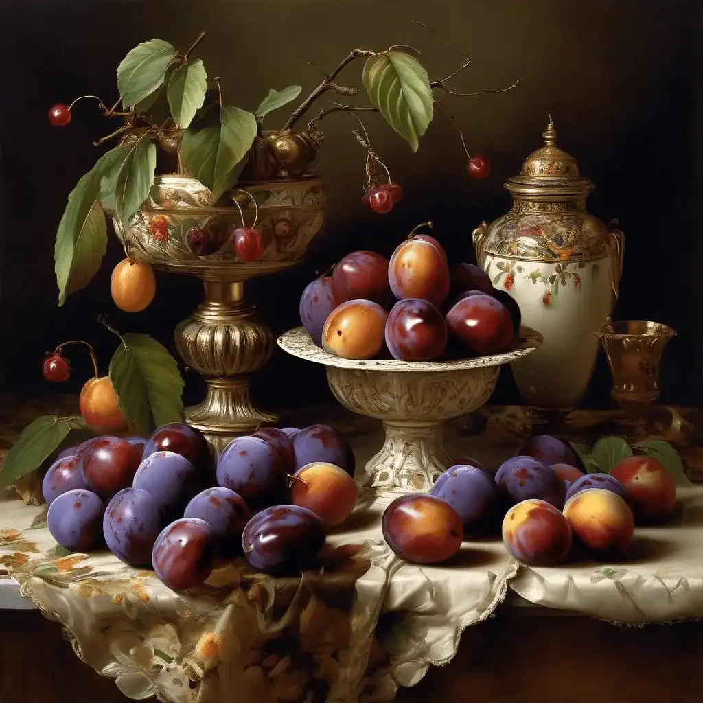 Plums at the Edge of the Table – Constantin Stahi