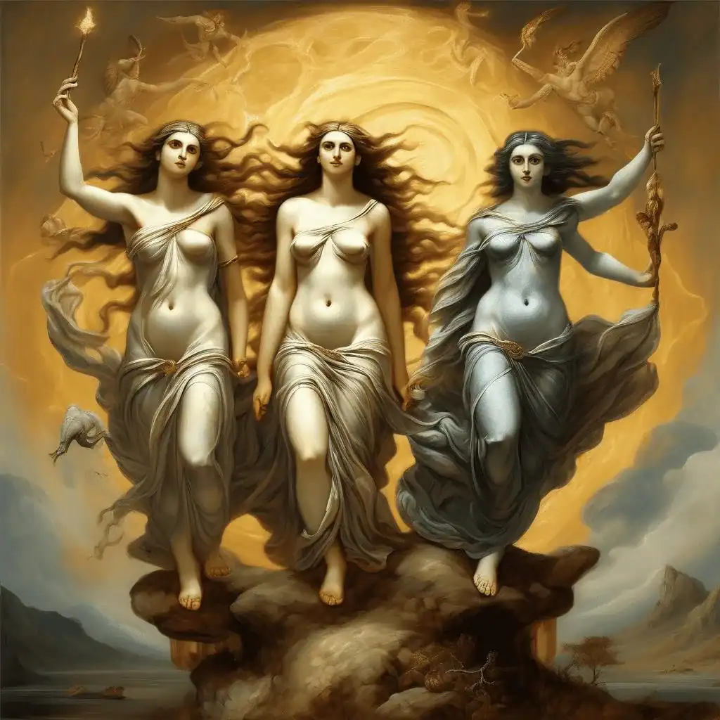 Three Moires – Clotho, Lachesis, Atropos